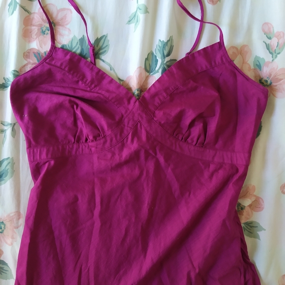 GAP Fuchsia Tiered Ruffle Eyelet Summer Dress - Picture 2 of 6